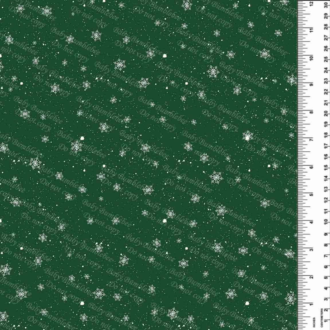 HP Christmas in Slytherin Green Snowflakes