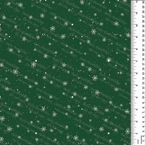 HP Christmas in Slytherin Green Snowflakes