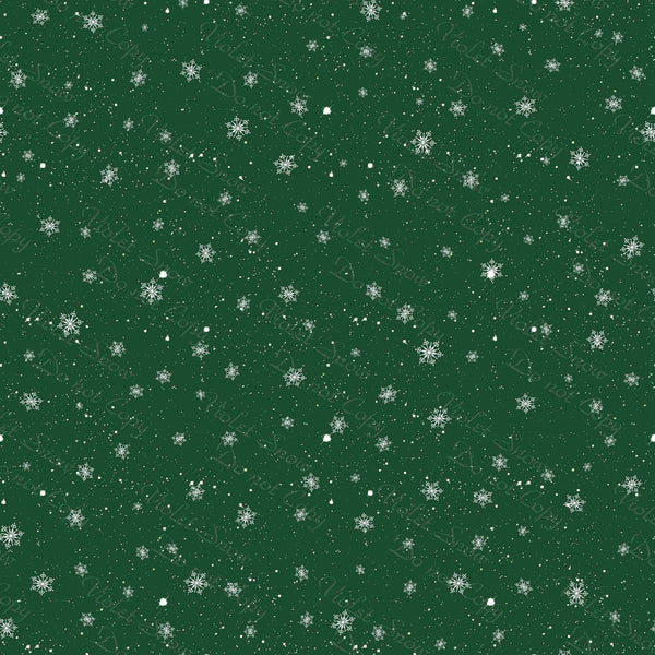 HP Christmas in Slytherin Green Snowflakes