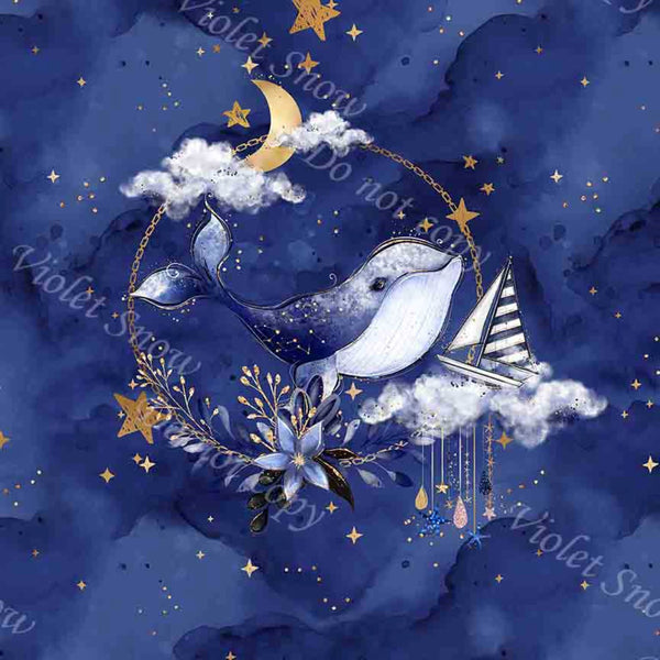 Starry Sea Blue Whale Wreath Bag Rapport